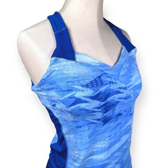 THE NORTH FACE Side Vented Racerback Tank Top Running Active Yoga Blue Medium - Picture 2 of 10